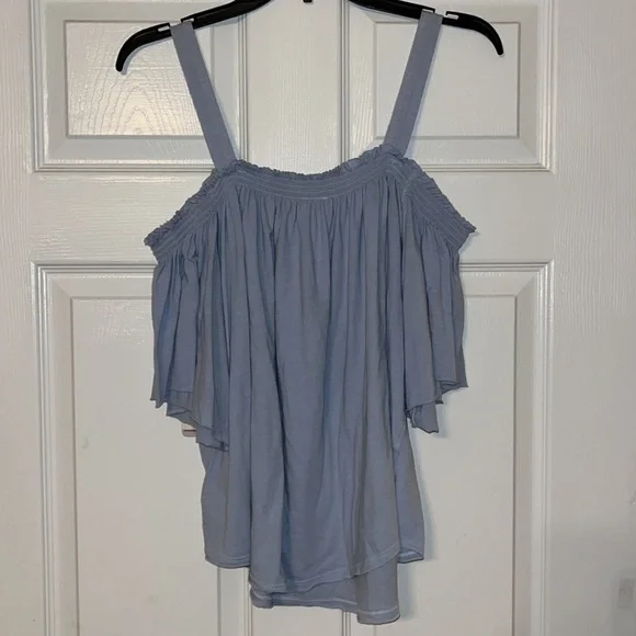 NWT Free People Darling Off-Shoulder Shirt sz Large - Picture 7 of 10